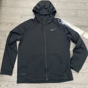 Men’s Nike dry fit zip up hooded sweater black